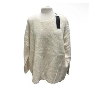 Jenni Kayne Ivory Chunky Knit Crewneck Sweater Size XL NWT